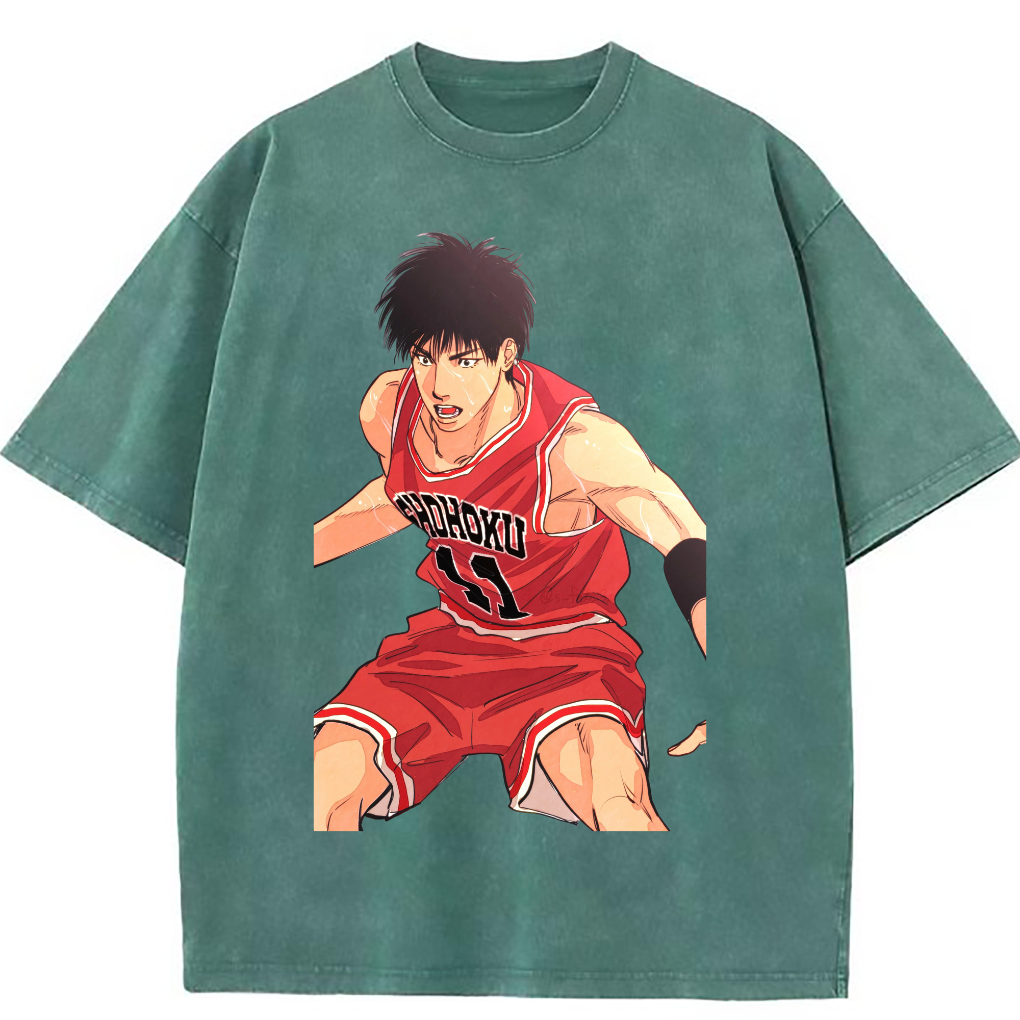 （画像用） SLAM DUNK／スラムダンク 綿100% ヴィンテージ風 半袖Tシャツ（フロントプリント）
